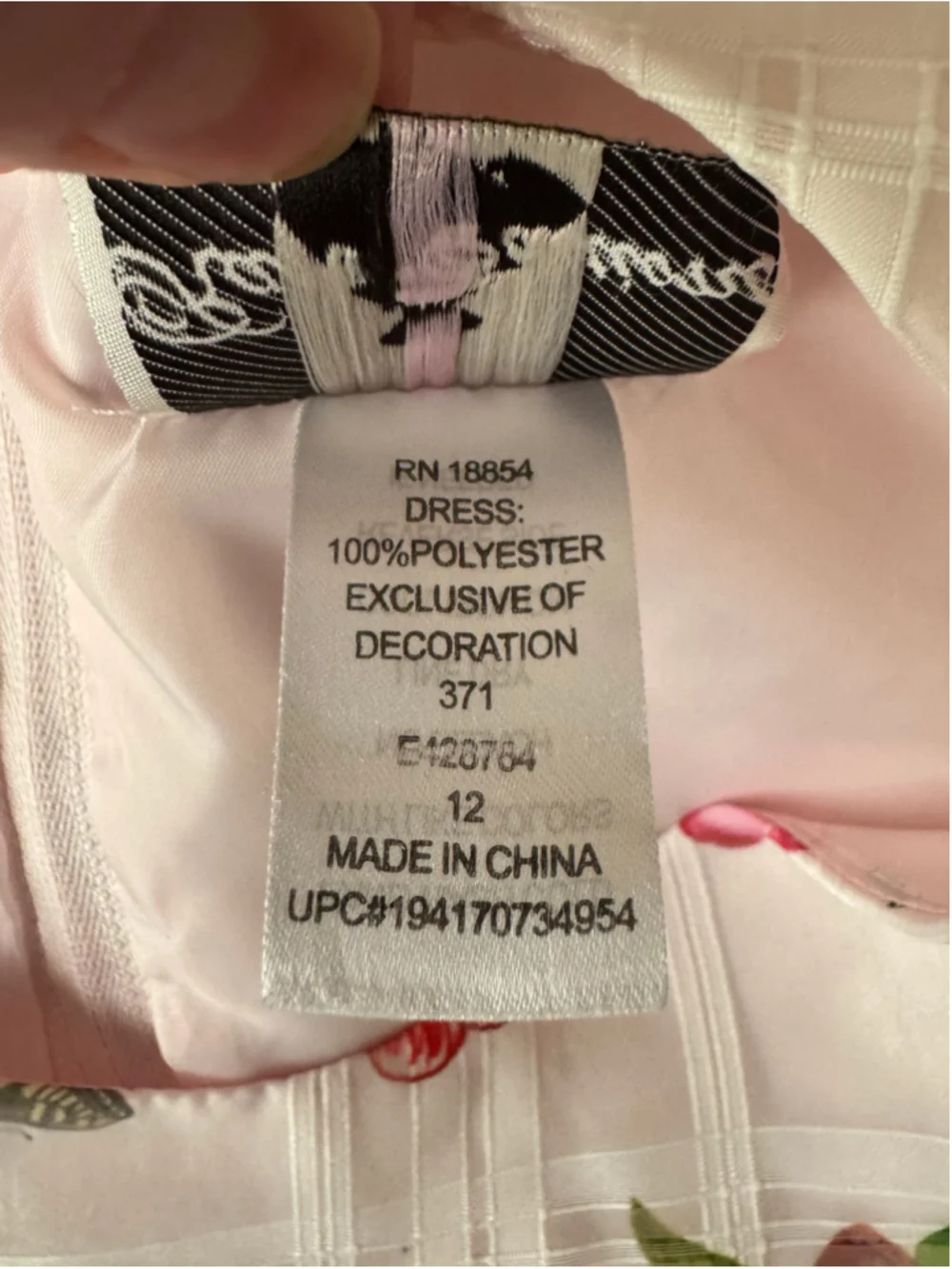 Girls Rare Editions Floral Butterfly Dress Size 12 Pink White